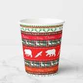 Kerstmis in de bossen papieren bekers (Achterkant)