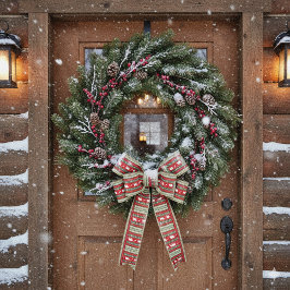 Kerstmis in de bossen satijnen lint