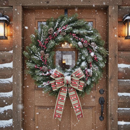 Kerstmis in de bossen satijnen lint