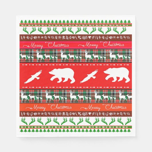 Kerstmis in de bossen servet (Voorkant)