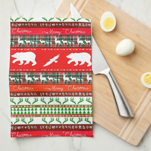 Kerstmis in de bossen theedoek (Quarter Fold)