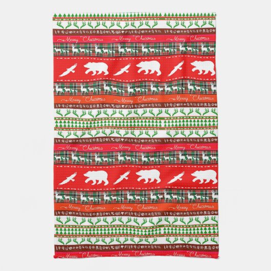 Kerstmis in de bossen theedoek (Verticaal)