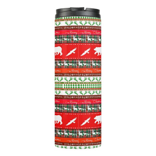 Kerstmis in de bossen thermosbeker (Achterkant)