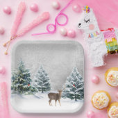 Kerstmis in de Bossen van de winter Papieren Bordje (Feest)
