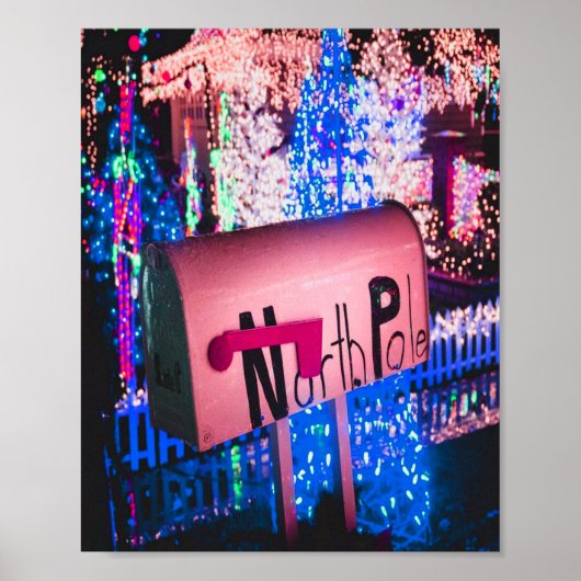 Kerstmis in de brievenbus North Pole Poster (Voorkant)