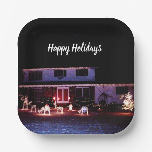 KERSTMIS IN DE BUURT kaart Papieren Bordje (Voorkant)