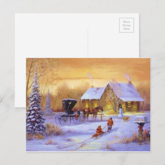 Kerstmis in de Cabin Feestdagenkaart (Voorkant / Achterkant)