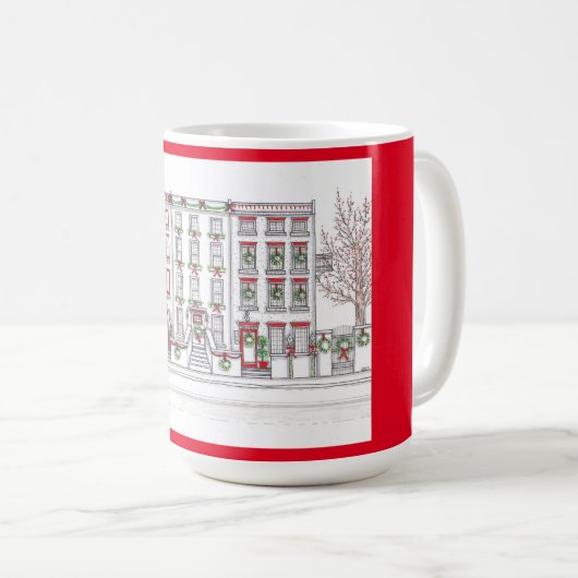 Kerstmis in de City 15oz Coffee-Mok Koffiemok (Voorkant rechts)