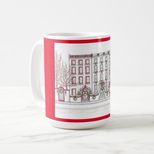 Kerstmis in de City 15oz Coffee-Mok Koffiemok (Voorkant links)