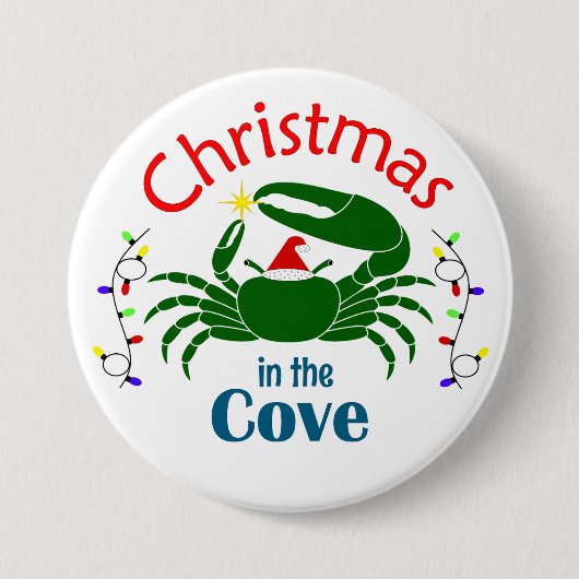 Kerstmis in de Cove Grote Knop Ronde Button 7,6 Cm (Voorkant)