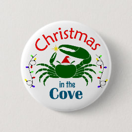 Kerstmis in de Cove Midden Knop Ronde Button 5,7 Cm