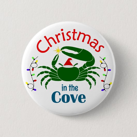 Kerstmis in de Cove Midden Knop Ronde Button 5,7 Cm (Voorkant)