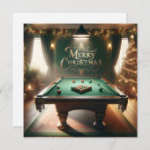 Kerstmis in de Cue Club Feestdagenkaart (Voorkant / Achterkant)