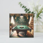 Kerstmis in de Cue Club Feestdagenkaart (Staand voorkant)