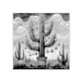 Kerstmis in de Desert Southwest Saguaro Cactus Rubberstempel (Afrduk)