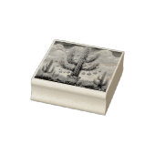 Kerstmis in de Desert Southwest Saguaro Cactus Rubberstempel (Stempel)