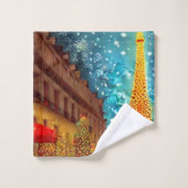 Kerstmis in de elfle-toren in Parijs Bad Handdoek (Wasdoekje)