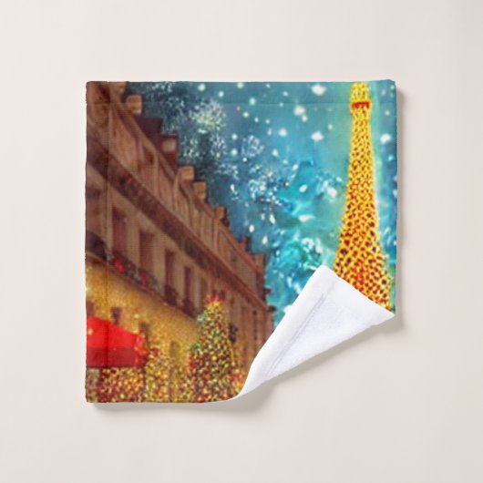 Kerstmis in de elfle-toren in Parijs Bad Handdoek (Wasdoekje)