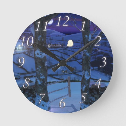 Kerstmis in de Glen Clock Ronde Klok (Voorkant)