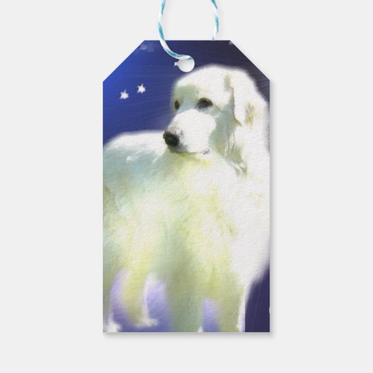 Kerstmis in de Grote Pyreneeën Cadeaulabel (Achterkant)