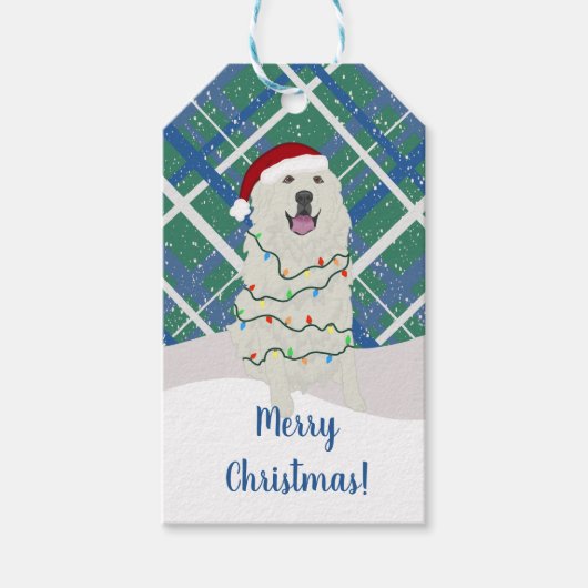 Kerstmis in de Grote Pyreneeën Cadeaulabel (Voorkant)