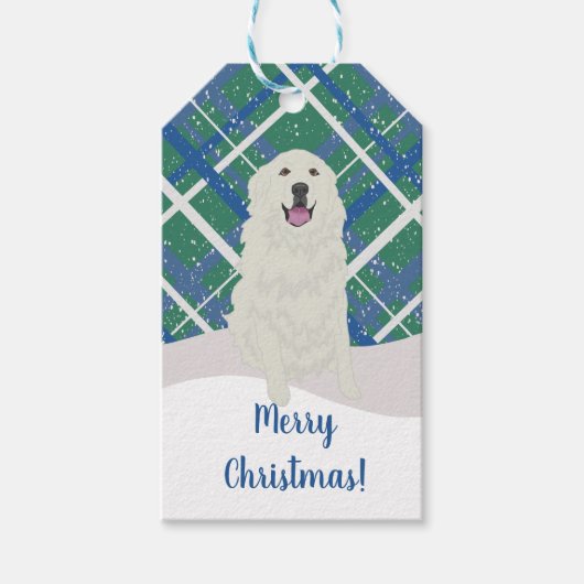 Kerstmis in de Grote Pyreneeën Cadeaulabel (Voorkant)