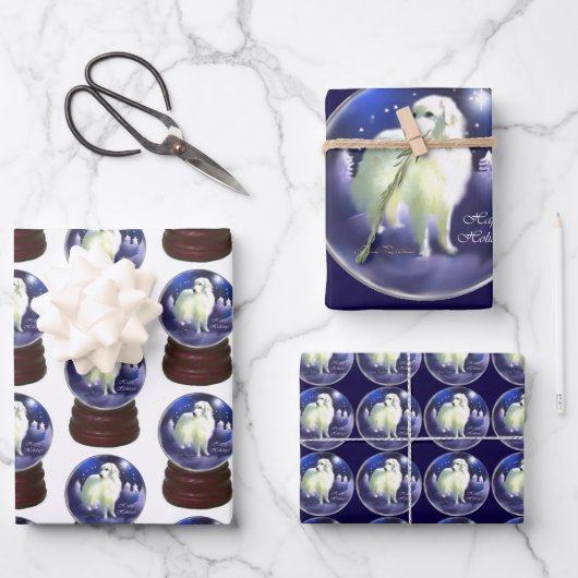 Kerstmis in de Grote Pyreneeën Inpakpapier Vel (Voorkant)