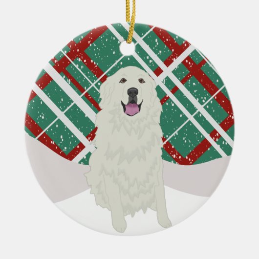 Kerstmis in de Grote Pyreneeën Keramisch Ornament (Voorkant)