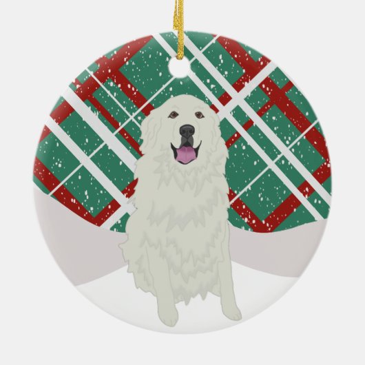 Kerstmis in de Grote Pyreneeën Keramisch Ornament (Achterkant)