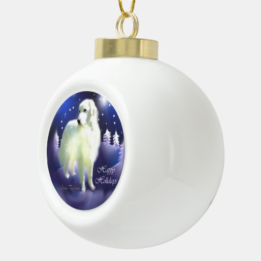 Kerstmis in de Grote Pyreneeën Keramische Bal Ornament (Rechts)