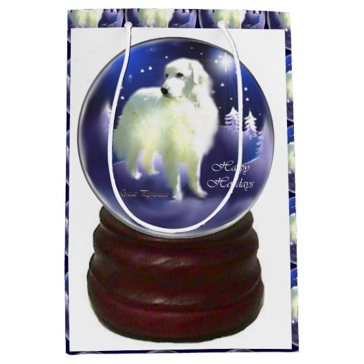 Kerstmis in de Grote Pyreneeën Medium Cadeauzakje (Voorkant)