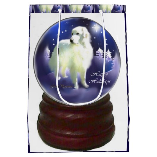 Kerstmis in de Grote Pyreneeën Medium Cadeauzakje (Achterkant)