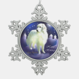 Kerstmis in de Grote Pyreneeën Tin Sneeuwvlok Ornament