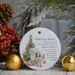 Kerstmis in de hemel | Foto Memorial Keramisch Ornament<br><div class="desc">Dit ornament is de perfecte manier om een herinnering uit te drukken aan een geliefde die nooit vergeten mag worden. Met je favoriete foto, een mooie quote en de naam en data van je geliefde aan één kant. Waterverf kerststoel illustraties en gedicht op de andere. Eer de nagedachtenis van uw...</div>