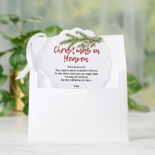 Kerstmis in de hemel Gedicht Herdenkingsfoto Groen Ornament Kaart