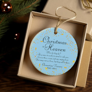 Kerstmis In De Hemel Goud Spatten Herdenkingsfoto Keramisch Ornament