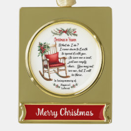 Kerstmis in de hemel-herdenking – Aanpasbaar Verguld Banner Ornament