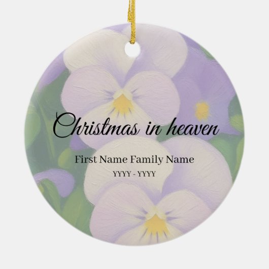 Kerstmis in de hemel herdenking ornament Pansy (Achterkant)