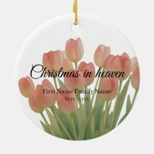 Kerstmis in de hemel herdenking tulp keramisch ornament