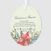 Kerstmis in de Hemel Herinneringssieraad Ornament (voorkant)