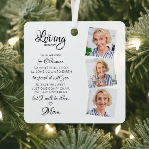 Kerstmis in de hemel In liefdevolle herinnering 3 Metalen Ornament