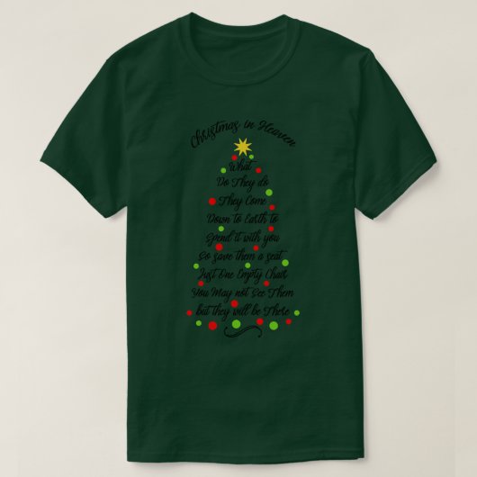 Kerstmis in de hemel met een lege stoelstructuur t-shirt (Design voorkant)