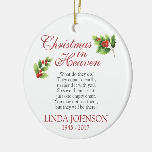 Kerstmis in de hemel Persoonlijk Keramisch Ornament (Links)