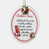 Kerstmis in de hemel Wat doen ze? Keramisch Ornament (Rechts)