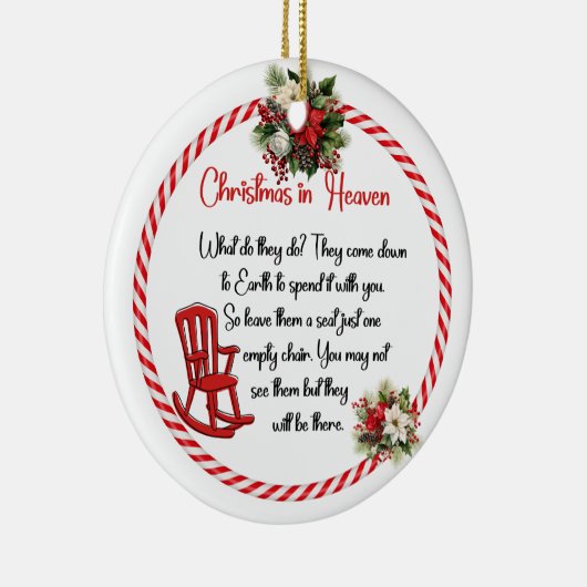 Kerstmis in de hemel Wat doen ze? Keramisch Ornament (Rechts)