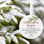 Kerstmis in de Hemelse gedicht Memorial Winter Gre Ornament<br><div class="desc">Kerstmis in de hemel gedicht herdenkt de wintervakantie groen ornament. Dit prachtige keepaardse ornament kenmerkt winterdennennen en bessen met een mooie kerst in het hemelgedicht. Pas dit aangepaste ontwerp aan ter nagedachtenis van uw geliefde met hun naam,  geboortedatum en doodsdatum.</div>