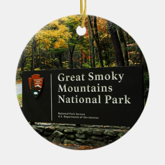 Kerstmis in de herfst van de Grote Smoky Mountain Keramisch Ornament (Voorkant)