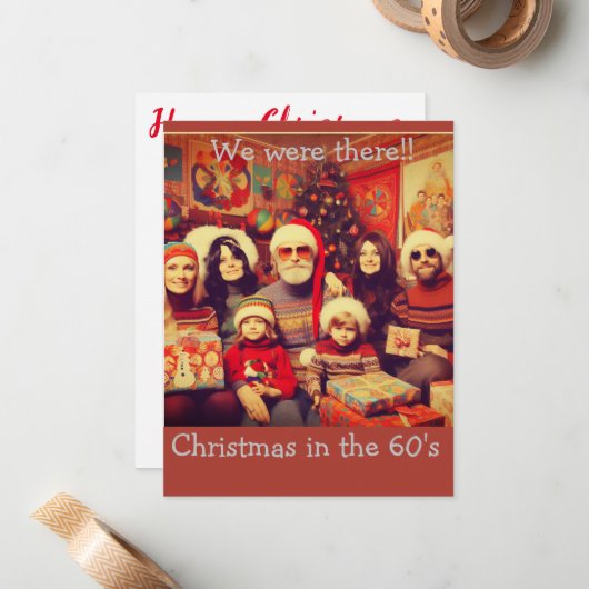 Kerstmis in de jaren '60, explosie uit het verlede notitiekaartje (Voorkant / Achterkant in situ)