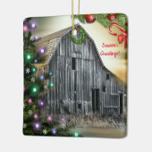 Kerstmis in de keramische keramiek van Barn Keramisch Ornament (Links)