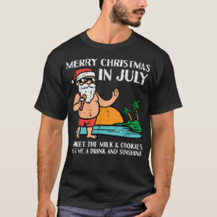 Kerstmis in de kerstman in juli vergeet melkkok t-shirt